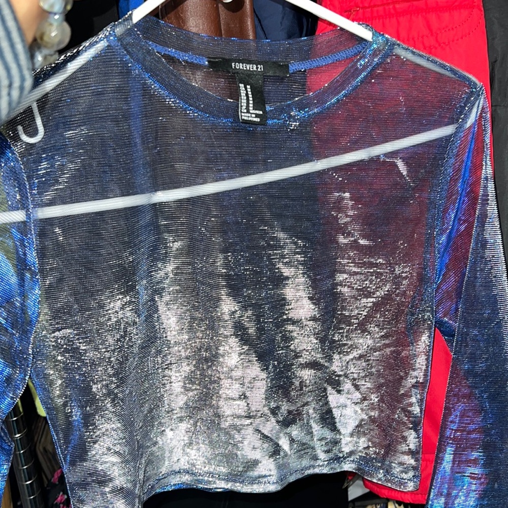 Shimmer Mesh Top